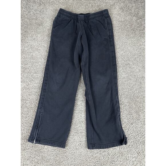 Adidas Sweatpants Womens Large Black Ankle Zip Drawstring Gym Training Ladies - Picture 1 of 14